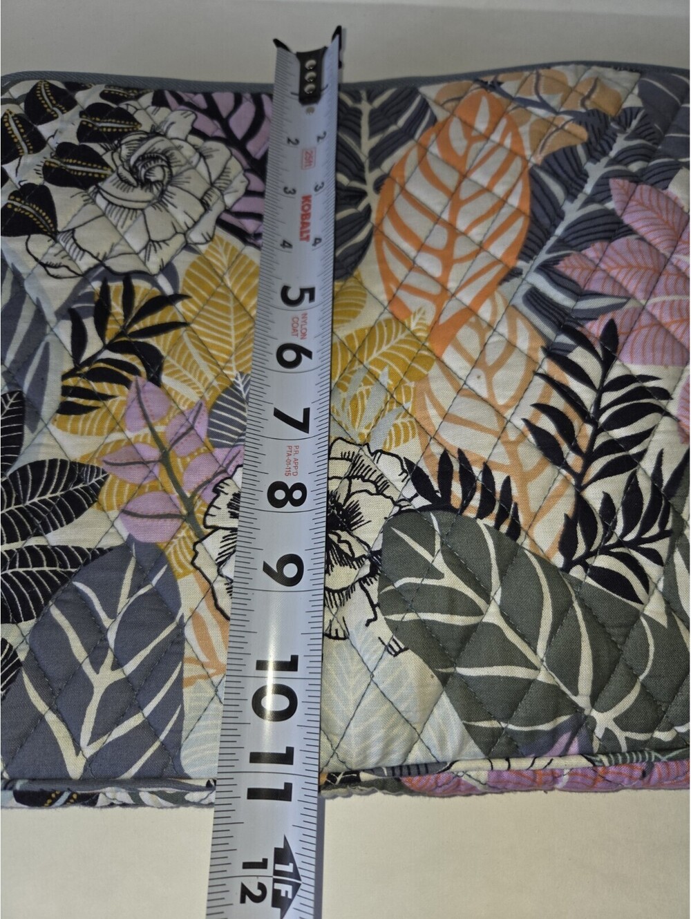Vera Bradley Grey/Purple/Yellow Floral and Leaf Envelop Pouch 11" x 9" SJ3